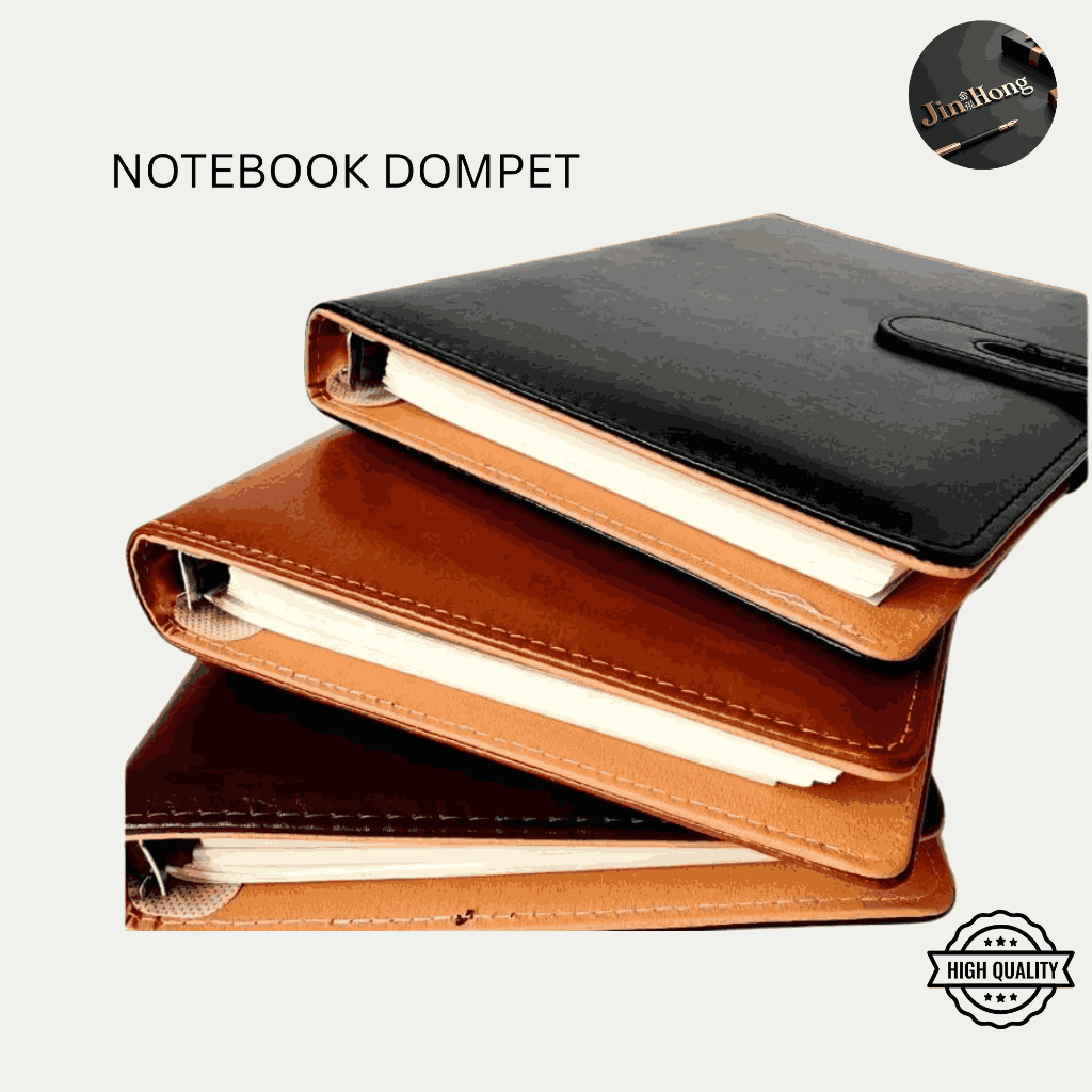 

Notebook Buku Tulis Catatan Agenda Binder Cover Dompet Bahan Kulit Tebal Jurnal Polos Bisa Custom
