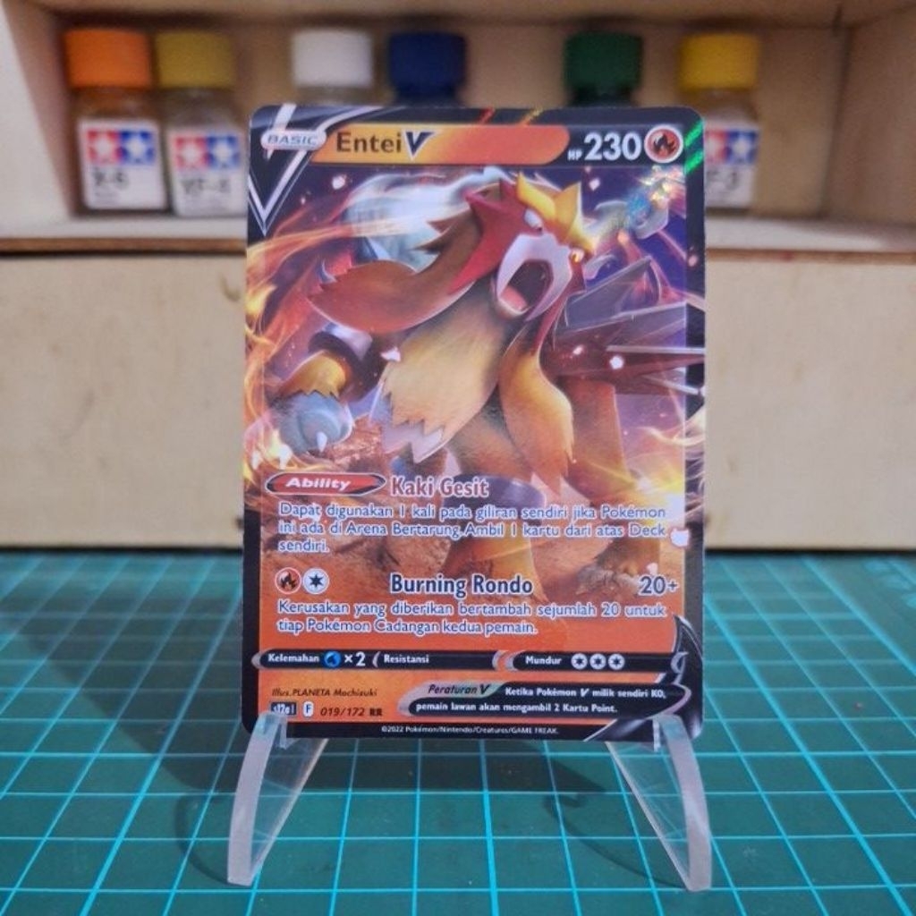 TCG Pokemon Indonesia Entei V RR 19/172 2022