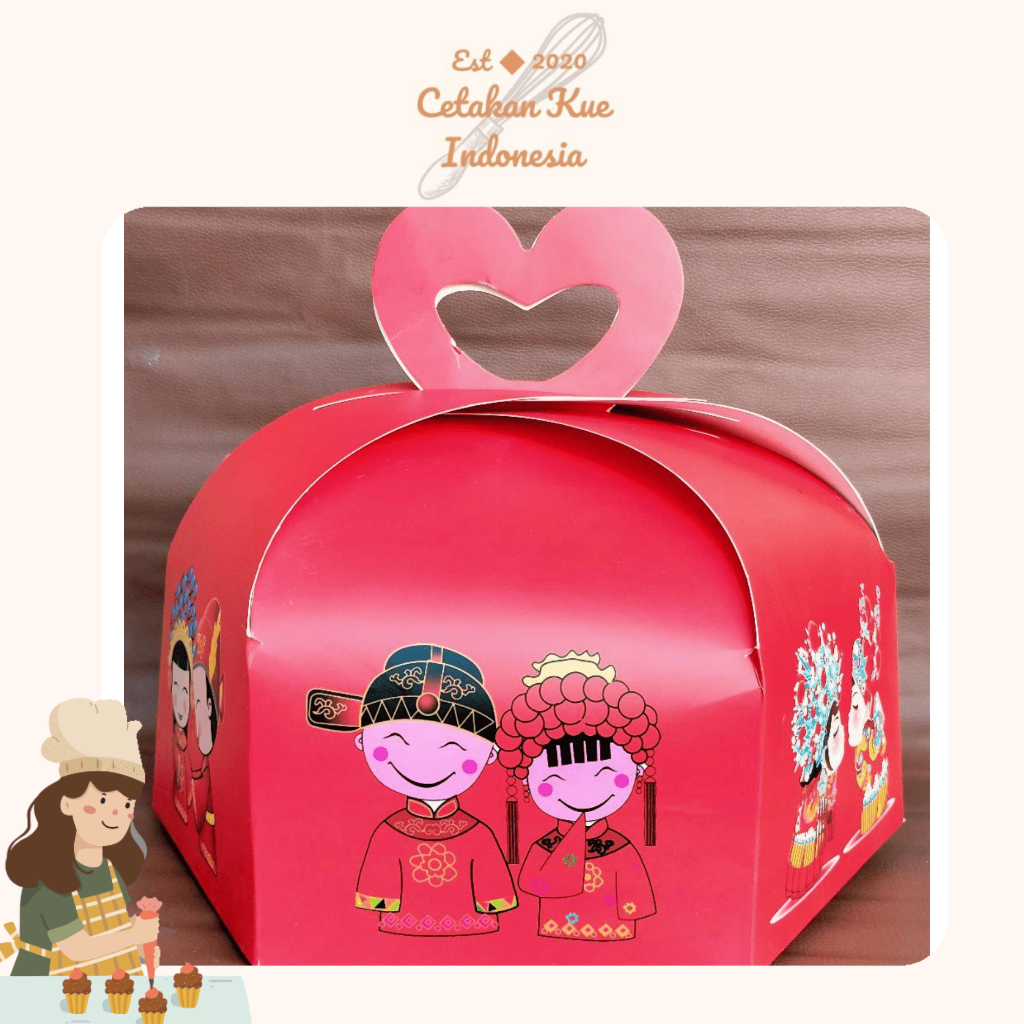 

{CKI} Engagement Couple Cake Box Dus Tart Hampers Couple China Dus Kue Paackaging