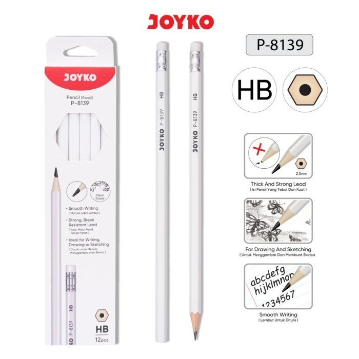 

PENSIL JOYKO P 8136-2B dan P 8139-HB | PENSIL UJIAN dan SKETSA | ECER