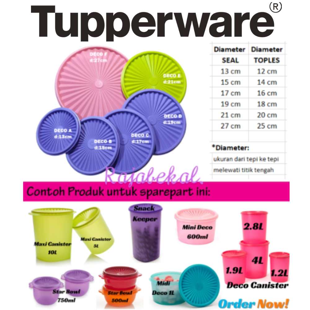 PROMO Tupperware  Tutup Toples Seal Deco Canister