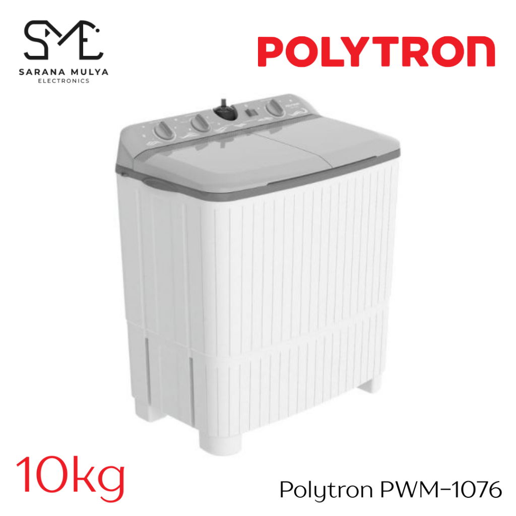 Mesin Cuci Polytron 10KG PWM 1076 / Mesin Cuci Model Terbaru 10KG