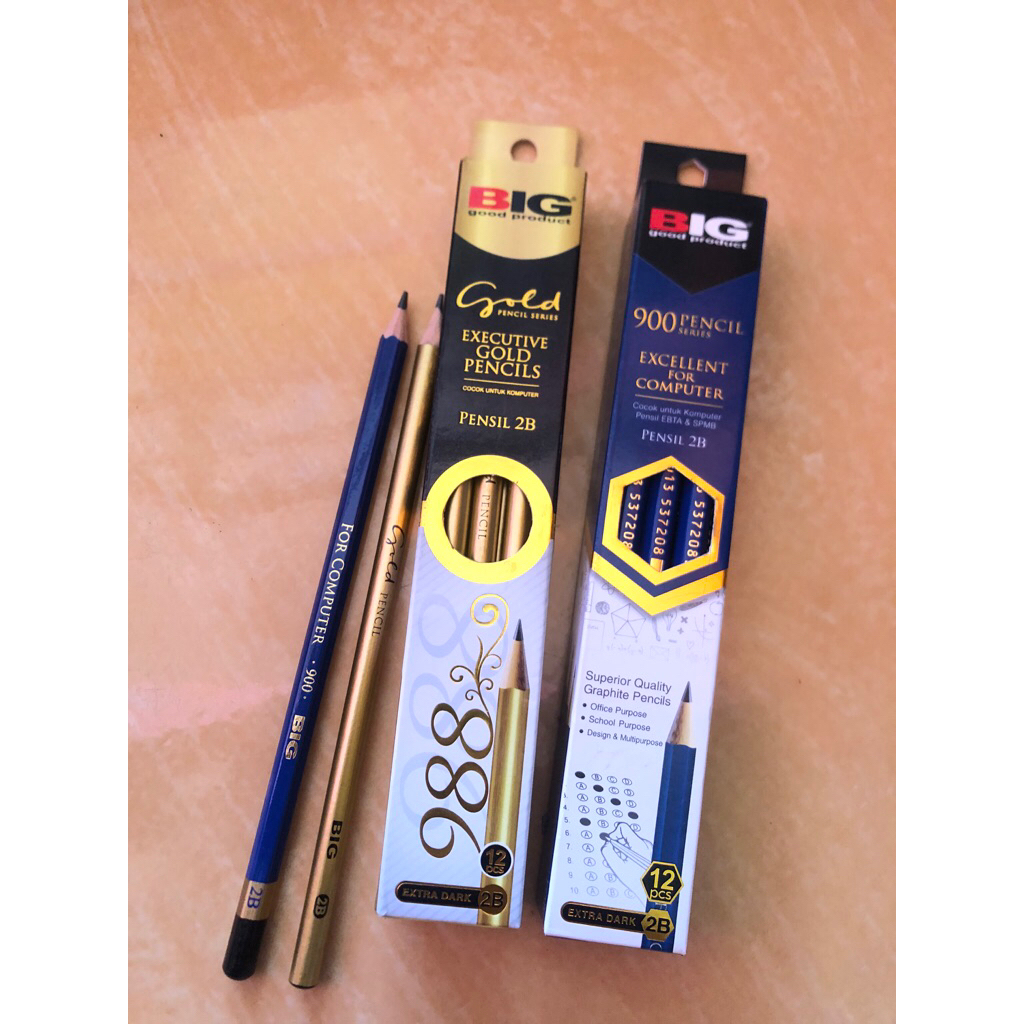 

Pensil 2b big gold / pensil 2b big excellent pack isi 12 pcs