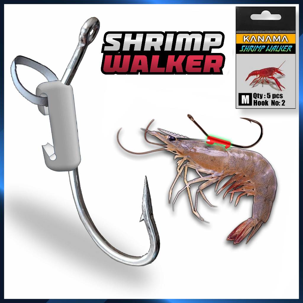 SHRIMP WALKER Mata Kail Asli Umpan Udang Hidup Dgan Kaki Lembut Memancing Vaname Kanama Smart Bait