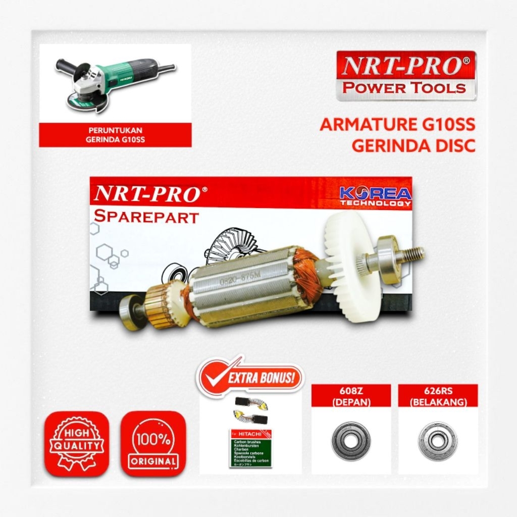 Armature Gerinda Tangan 4 Inch NRT-PRO G 10SS Armature Angker Mesin Gerinda Gurinda 4" G10SS Hitachi