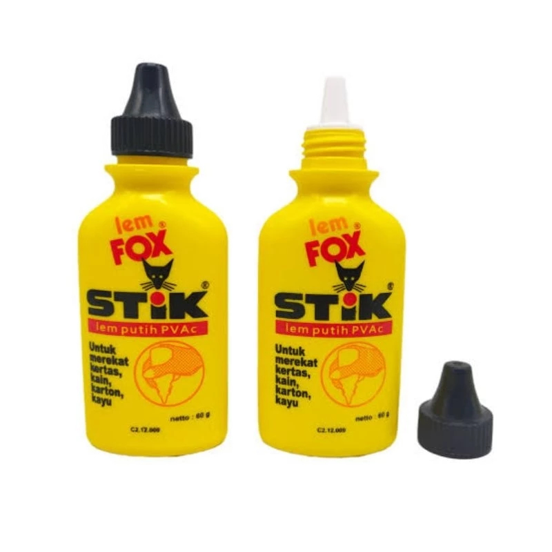 

Lem FOX Stik PVAc Botol Kuning, Perekat Kertas Plastik 60 gr