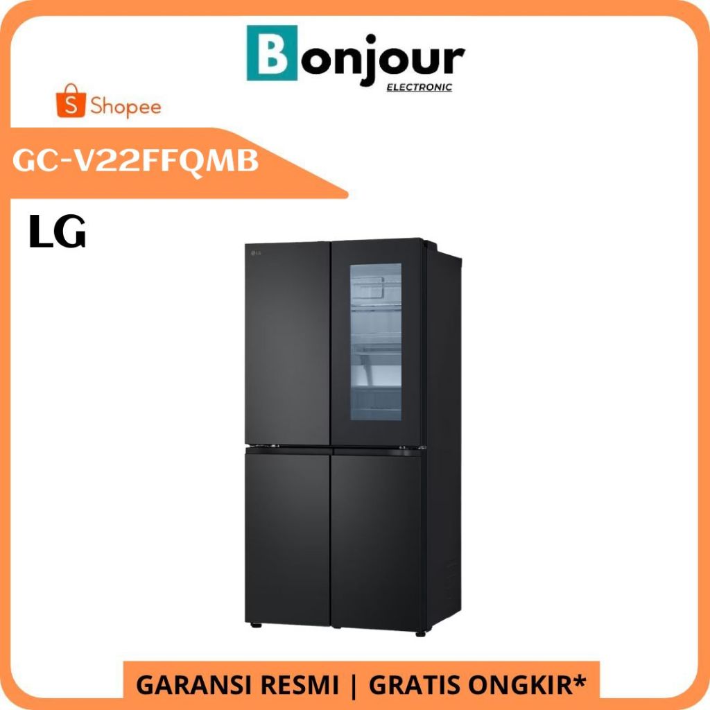 Kulkas Multi Door LG GC-V22FFQMB 595 Liter Kulkas LG Inverter Linear GCV22FFQMB