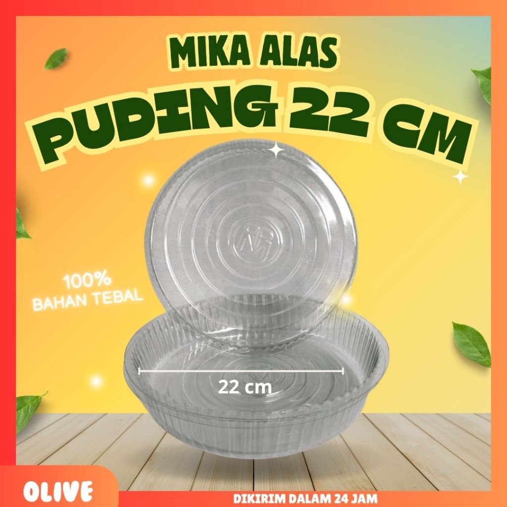 [SI 5 PCS] Mika Alas Ukuran 22 CM Plastik Puding Bulat / Mika Tatakan Puding 22 CM / Mika Tatakan Al
