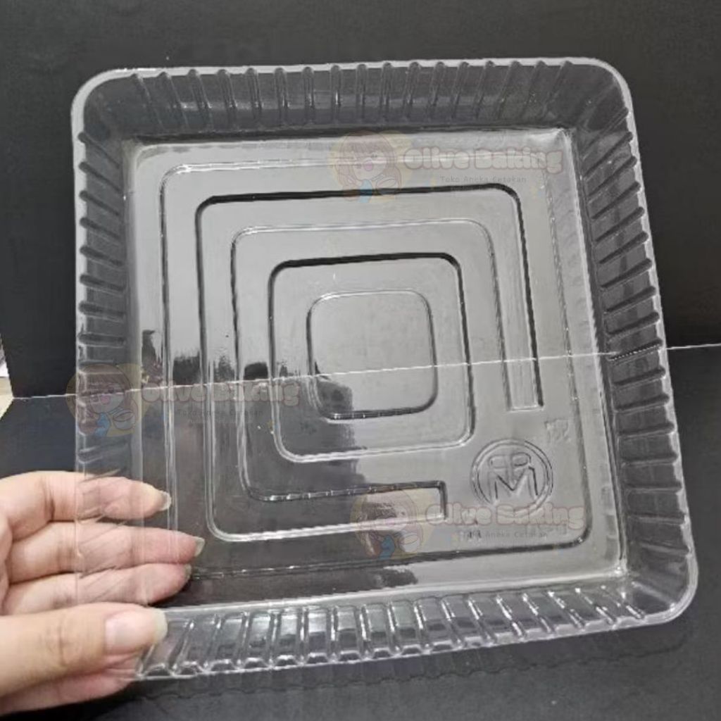 Ay00 [SI 5 PCS] Mika Alas Ukuran 22 CM Plastik Puding KOTAK / Mika Tatakan Puding 22 CM / Mika