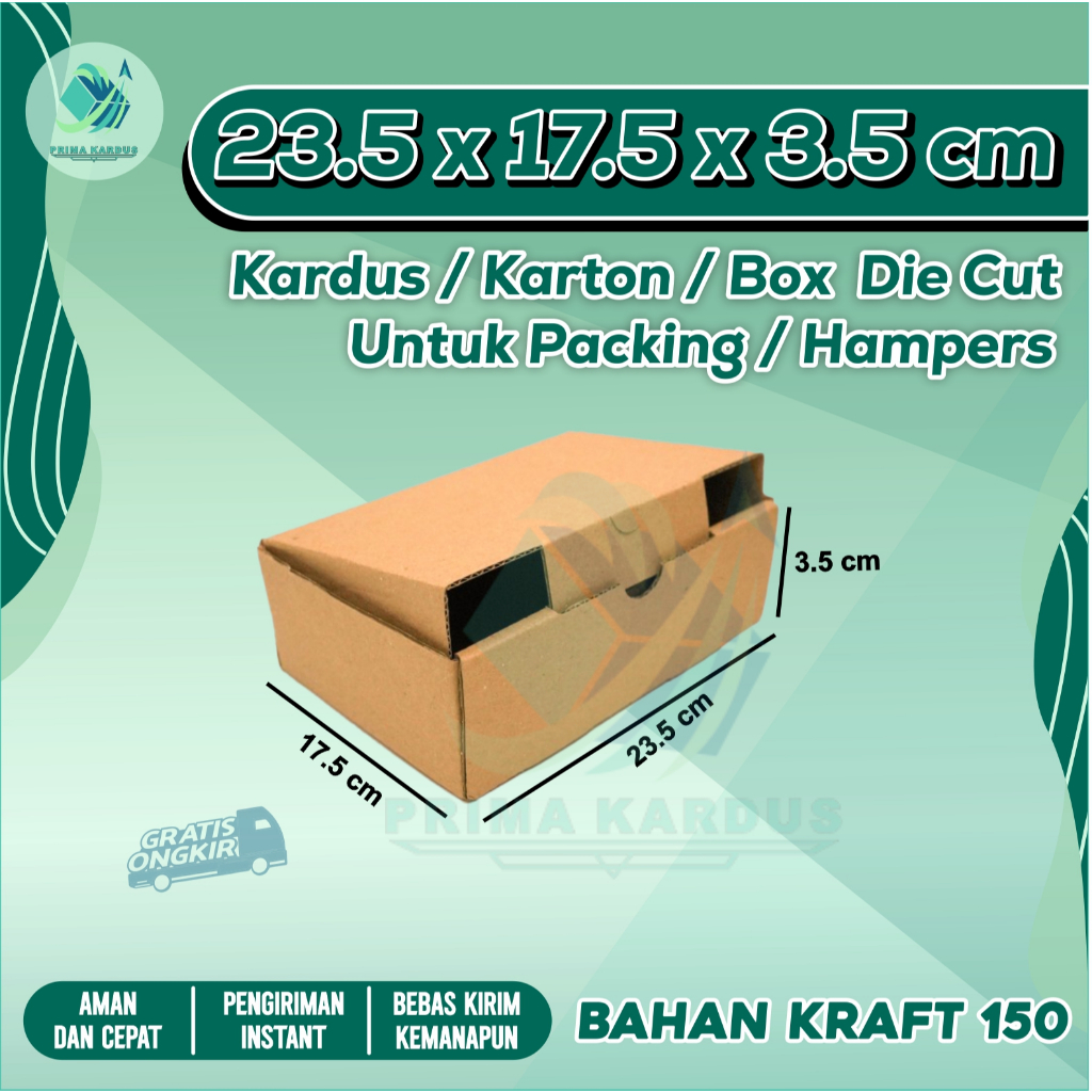 

Kardus Packing Die Cut 23.5x17.5x3.5 | Box Hampers | Karton Packing