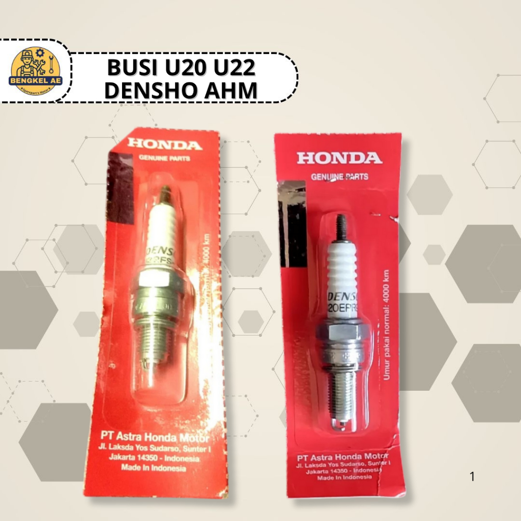 Busi U20 U22 Densho Original AHM || Busi Motor Spark Plug Motor Matic Bebek U20 U22 Denso Densho Ori