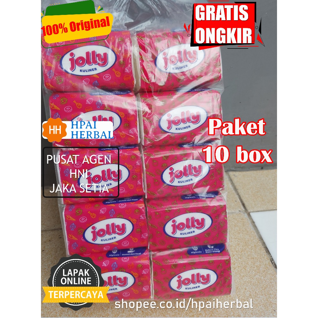 Paket Tissue 10 Box Jolly Pop Up Kuliner Isi 200 Shet - Tisu 1 Bal Jolly 200 Shet Kuliner