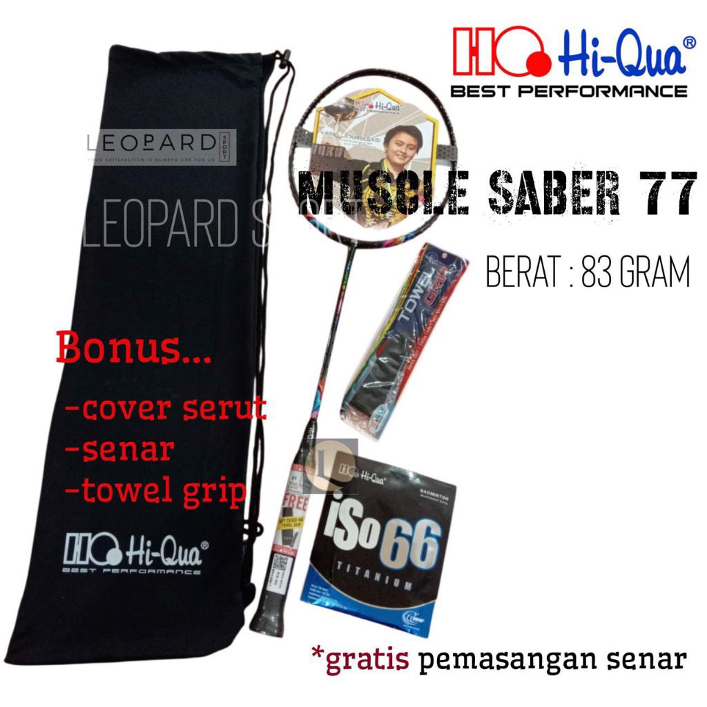 Raket Badminton HI-QUA MUSCLE SABER 77 / Raket Hiqua