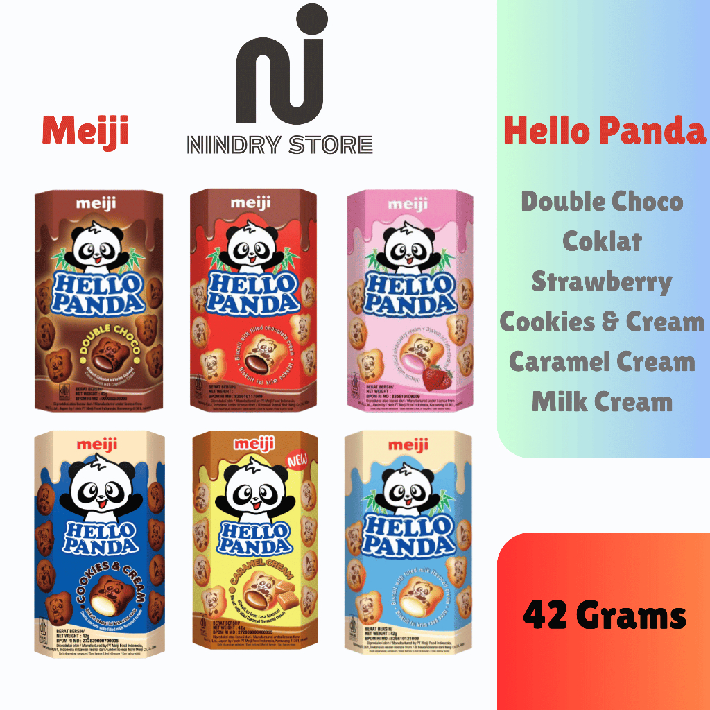 

Meiji Hello Panda Box Biskuit 42gr All Varian | Cemilan Keluarga