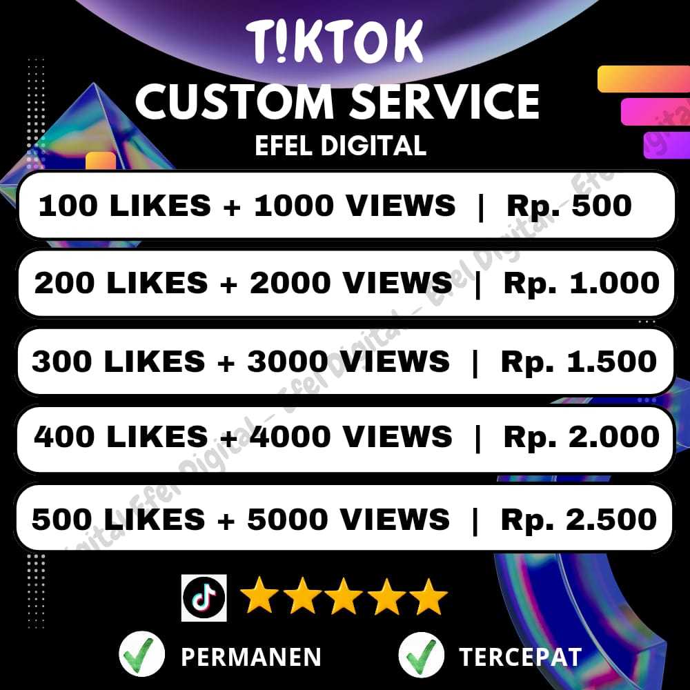 Paket Tiktok Like View Custom Service Tercepat Views dan Likes Bergaransi Aman No Drop Mix Worldwide