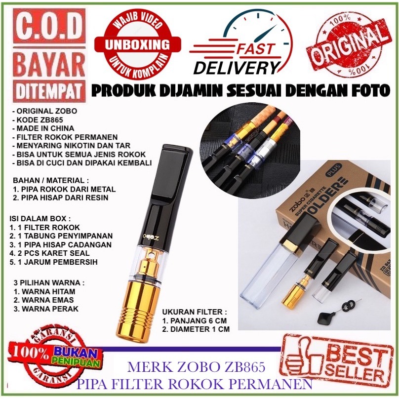 C.O.D Zobo ZB865 Pipe Holder Pipa Saringan Asap Permanen Untuk Semua Ukuran Metode Microhole
