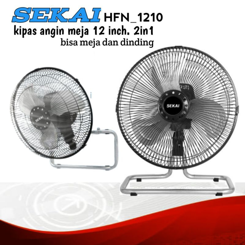 KIPAS ANGIN BESI TORNADO SEKAI 12 INCH HFN 1210 2 IN 1