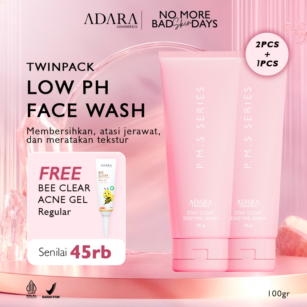 [Twin Pack 2 pcs] ADARA - P.M.S Series Stay Clear Enzyme Wash