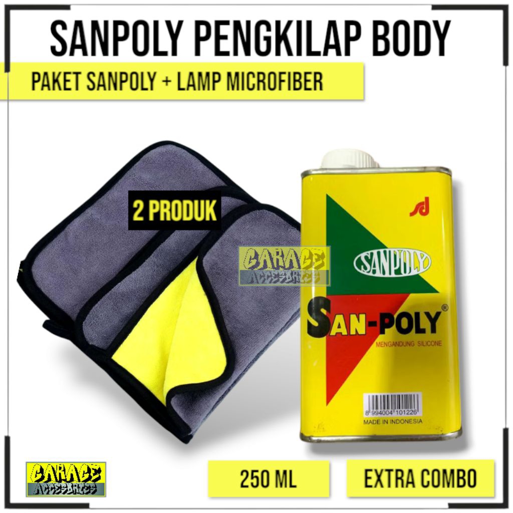 Sanpoly Paketan poles Pengkilap pembersih Body Halus motor & mobil