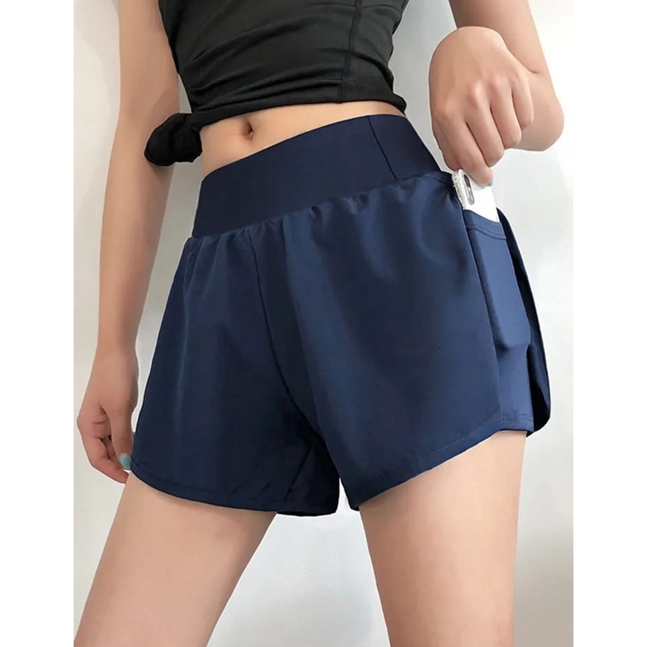 Celana Pendek Olahraga Wanita Celana Sport Pendek Wanita Senam Gym Fitness Yoga Running KODE G6W7