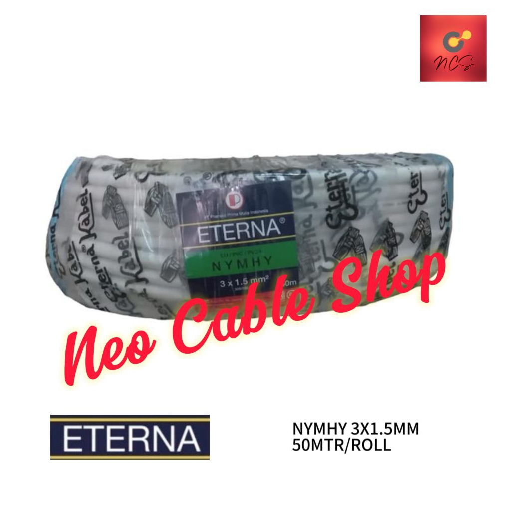 Kabel Eterna NYMHY 3X1.5 3X1,5 mm Rol 50 Meter