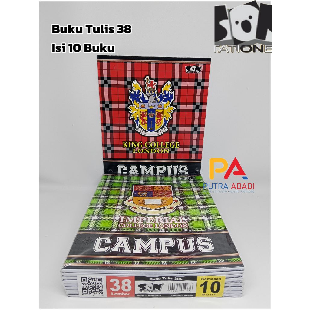 

Buku Tulis SON 38 Lembar Ukuran Kwarto Isi 10 Buku
