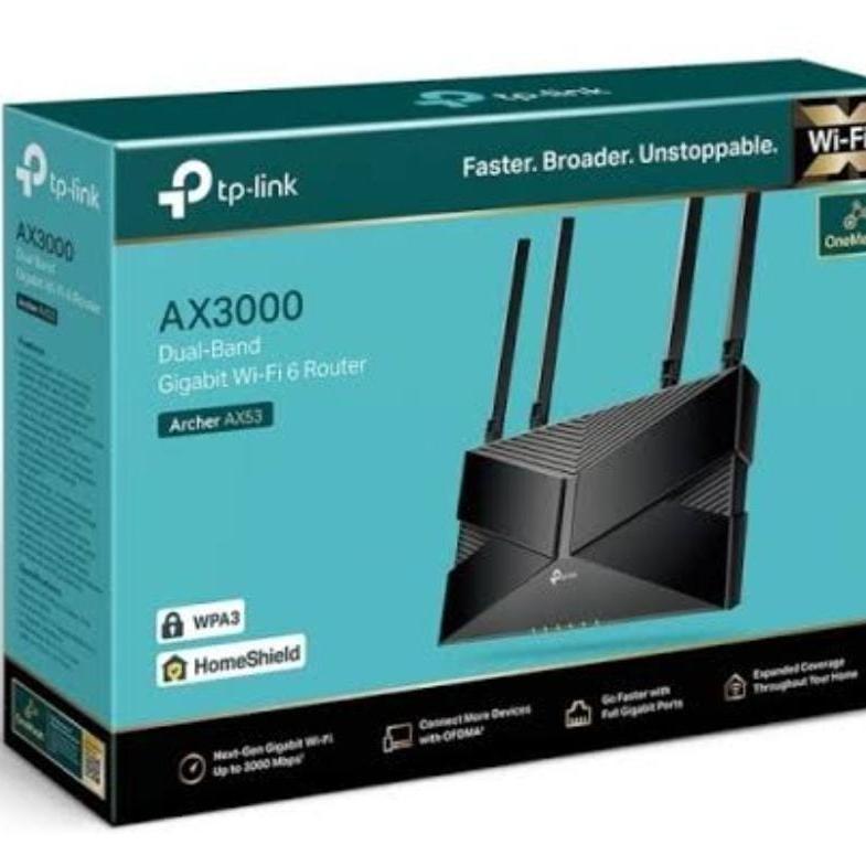 TP LINK ARCHER AX53 AX3000 DUAL BAND GIGABIT WIFI 6 / WIRELESS ROUTER / TP-LINK AX 53