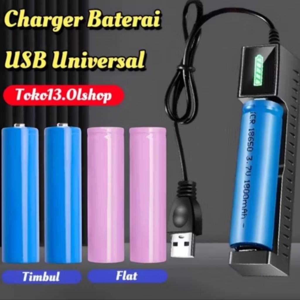 Charger Baterai USB 18650 Cas Baterai 1 Slot