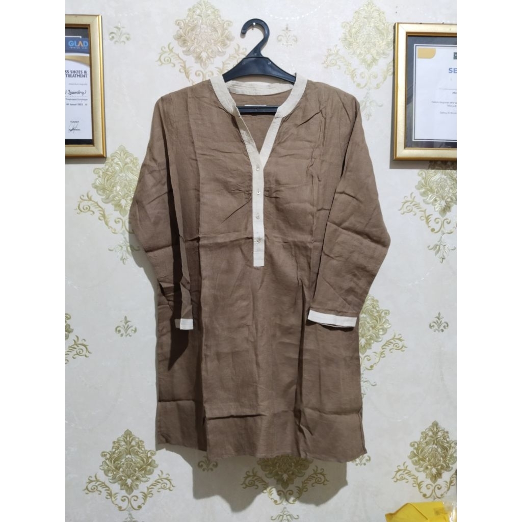 PRELOVED Tunic V neck coklat oversize