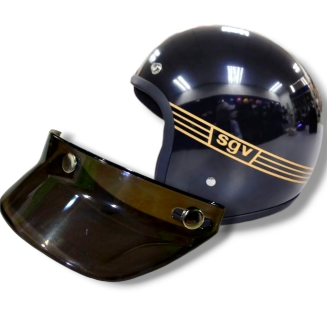 Pet helm Transparant SGV Retro 3 kancing All series