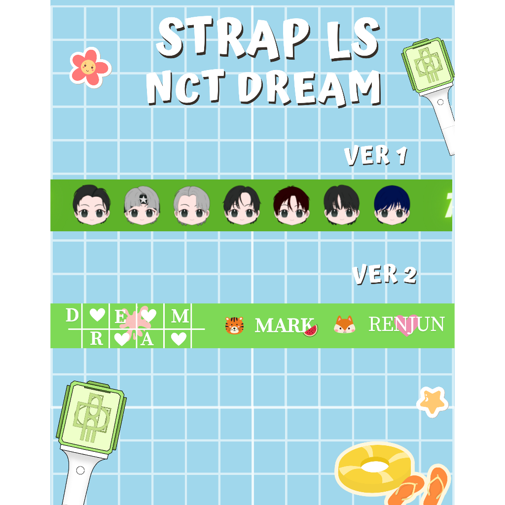 Strap Lightstick NCT Dream 7Dream Tali Lightsick NCT Dream Tali Tas Chibi