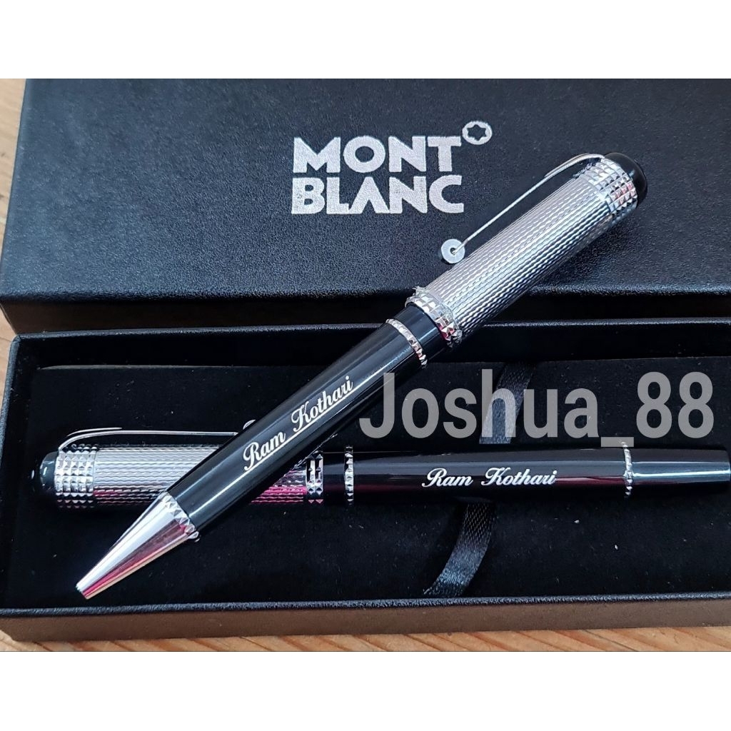 

Pulpen Montblanc Ballpoint Jinhao Black Silver Couple Bisa Ukir Nama Sendiri