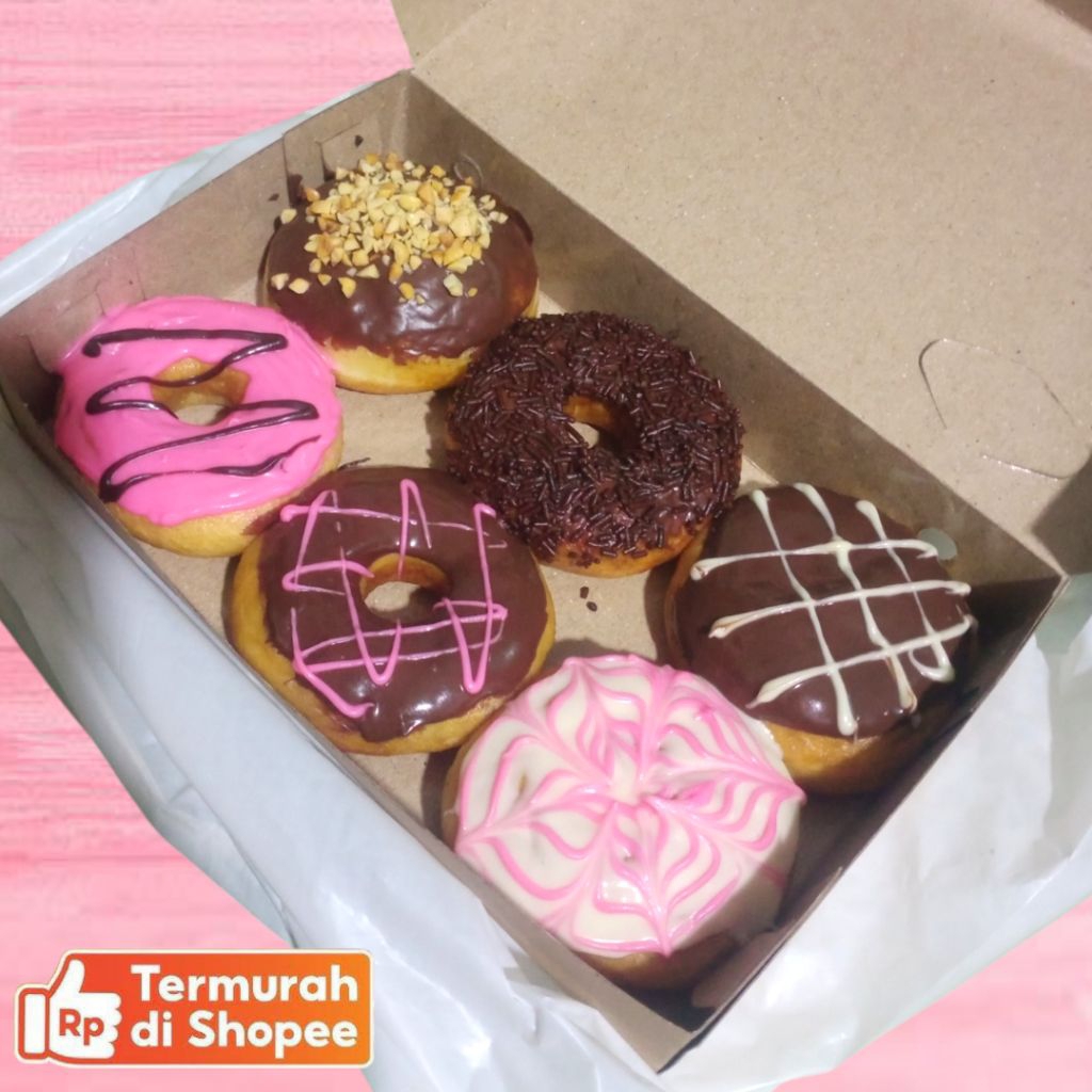 

Donat Medium sz perbox isi 6pcs mix toping