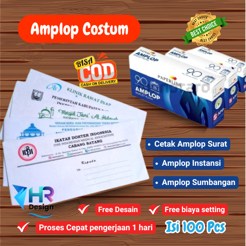 

Amlop Costum COD ISI 100 PCS Amplop Custom Nama Intansi Perusahaan/ Amplop Nama Kondangan