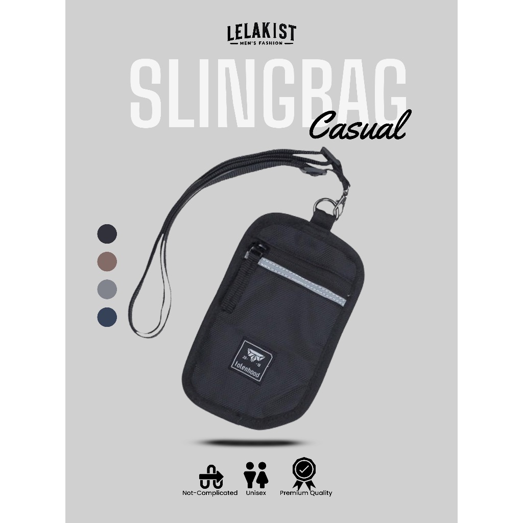 Slingbag Neckbag Pria Wanita Mini Tas Selempang Kecil Simpel Ringan Kuat Unisex Kekinian