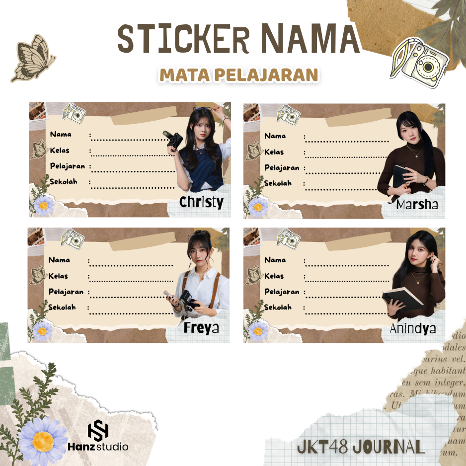 

Sticker Nama Mata Pelajaran JKT48 Journal /Sticker Label Buku JKT48 Isi 44 pcs Desain Menarik