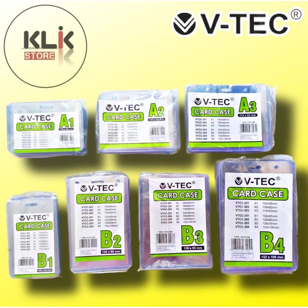 

(Ecer / 1pcs) Card Case V-tec A1 A2 A3 B1 B2 B3 B4 / ID Card Glue Card Mika Lanyard Papan Name Tag Kartu