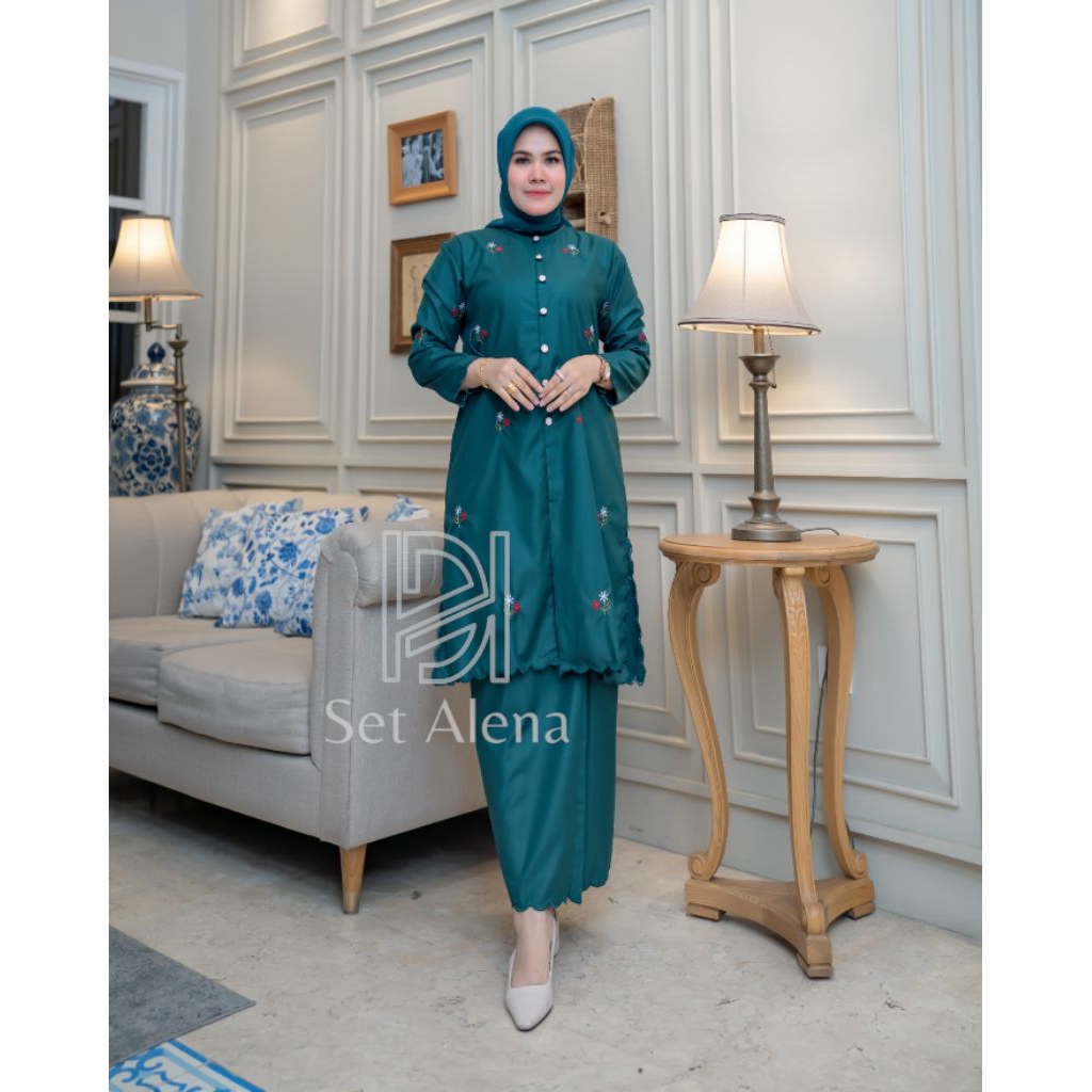 MODEKO.CO Stelan Kurung Melayu Wanita Bordir Stelan Kurung Melayu  Stelan Kurung Malaysia Stelan Bor