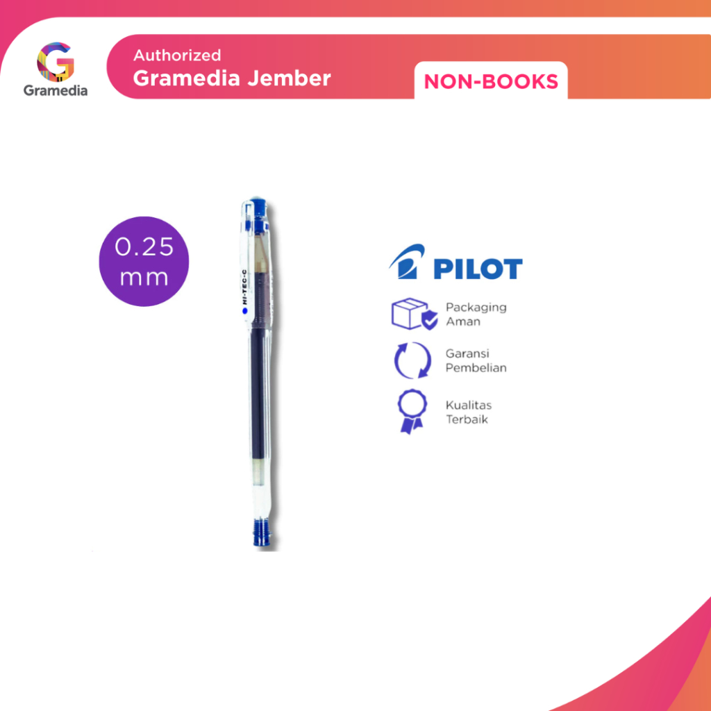 

Ballpen Pilot Hi-Tec 0.25Mm Black - Gramedia Jember