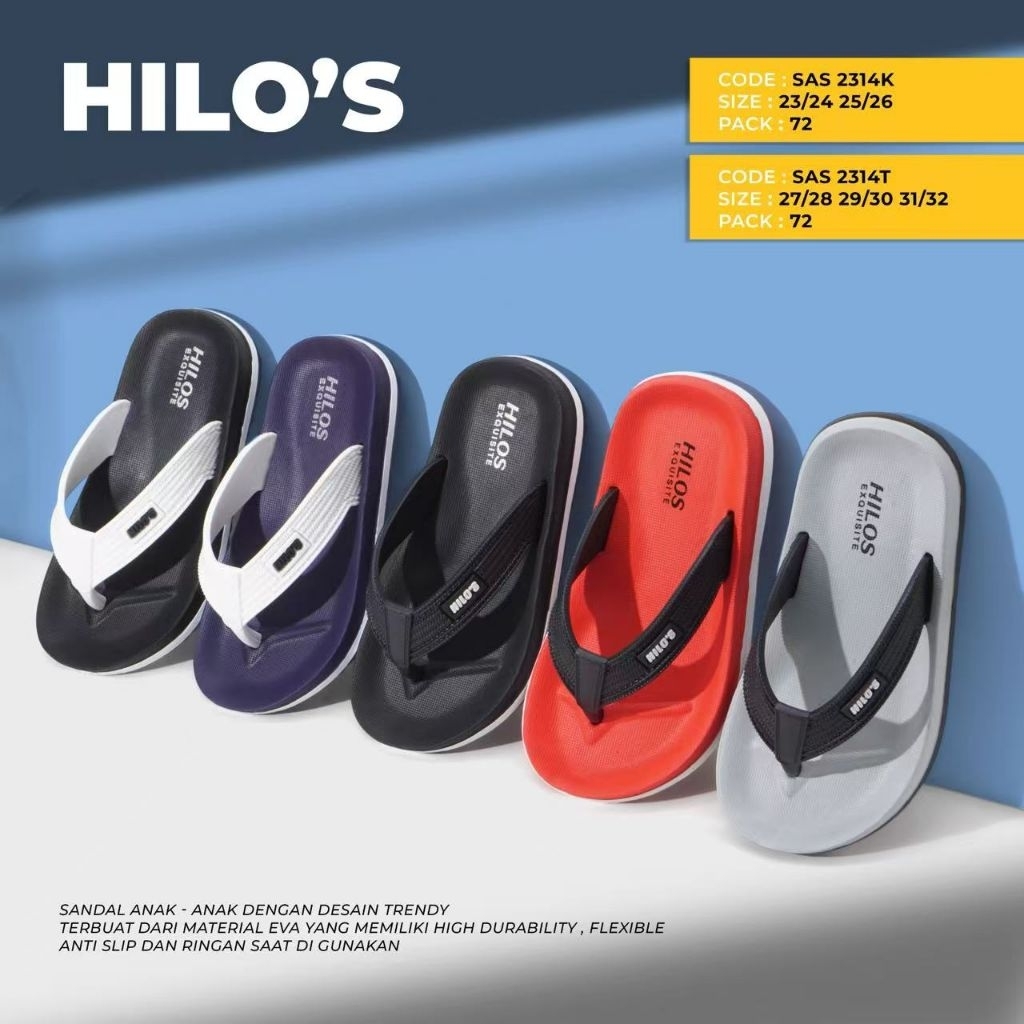 sendal anak cowok hilos .jelly karet anti slipnyaman