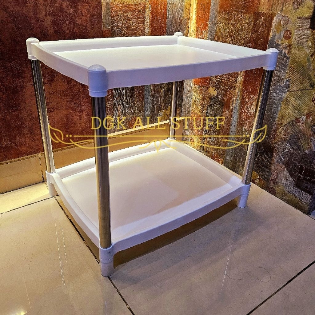 Meja Teras Taman Cafe Ruang Tamu Laptop Belajar Ngaji Anak Anak Kecil Kaki Besi Stainless Steel Sten