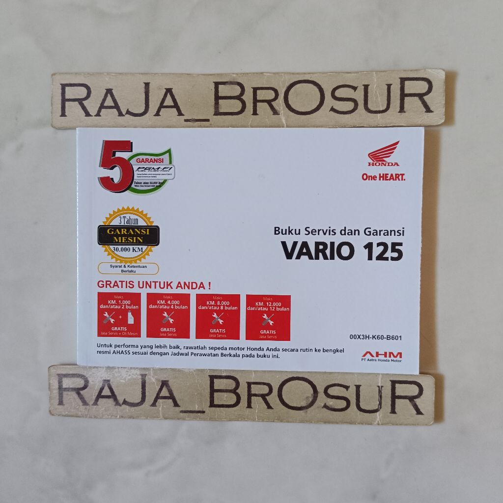 Buku servis dan garansi Manual Book Honda Vario 125 Vario125 K60 K60R 2018-2022