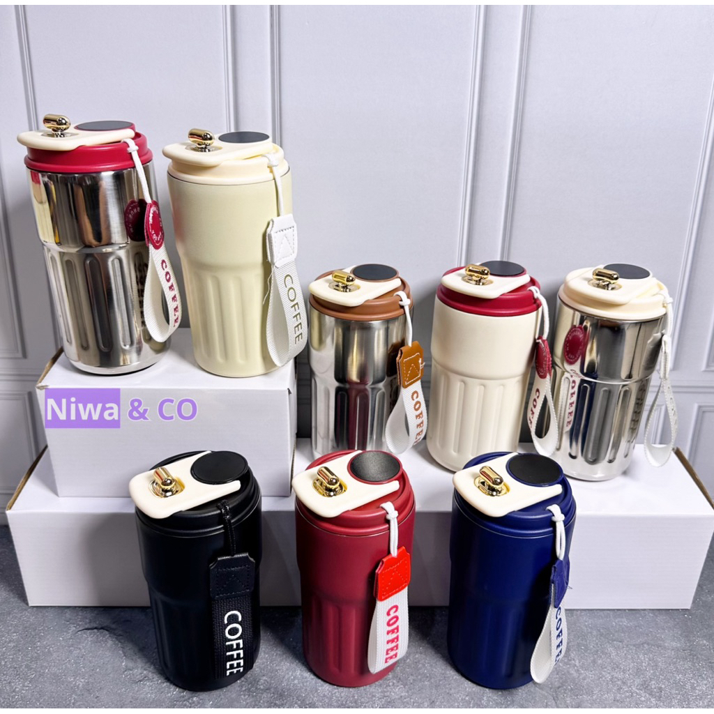 Tumbler termos stainless steel mug coffee SUS 316 ukuran 450 ML tumbler cup coffee digital LED suhu 
