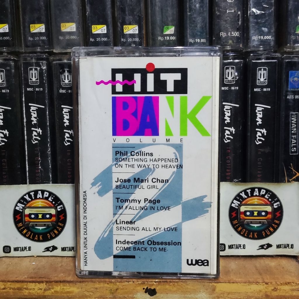 Kaset Pita - Hit Bank - Volume 2 - Kompilasi Barat - Phil Collins - Jose Mari Chan - Tommy Page - Li