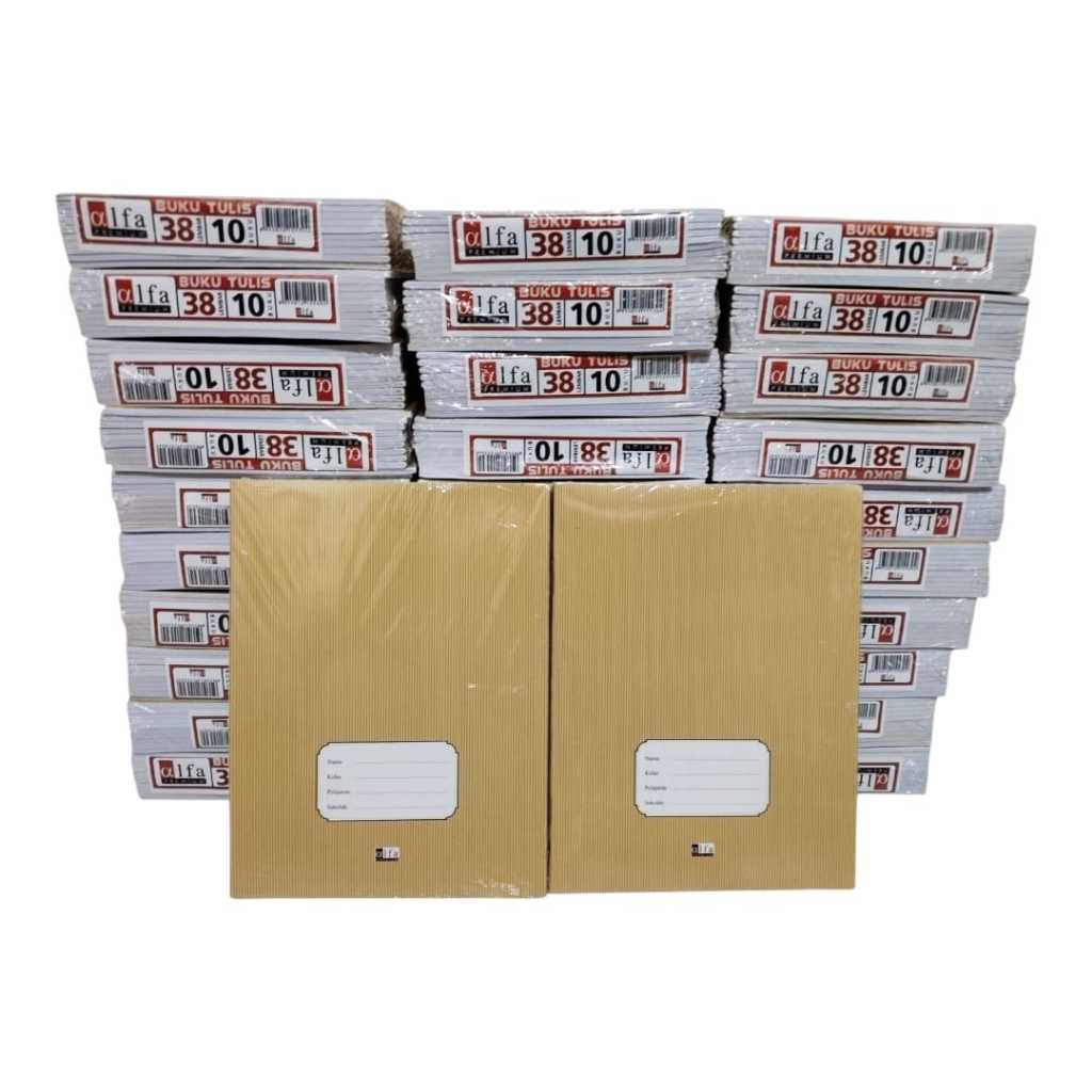 

Buku Tulis Kraft Alfa Kwarto Cover Coklat 38 Lembar 1 Pack 10 Buku