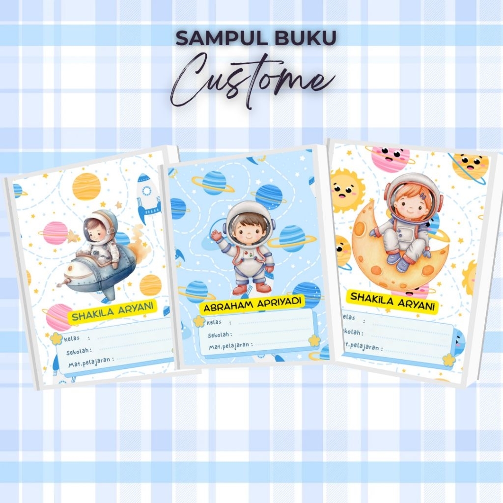 

Sampul Buku Custom Nama | Cover Buku Custom Waterproof | Sampul Buku Anak Sekolah / Kuliah / Kado