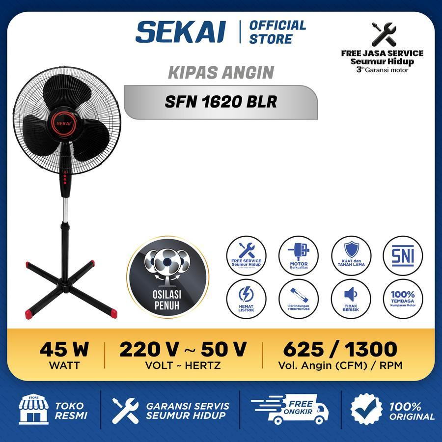 SEKAI SFN 1620 Kipas Angin Berdiri /KIPAS ANGIN SEKAI ukuran 40 cm (16") 16 INCI