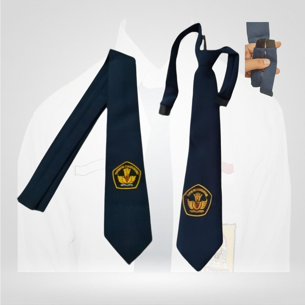 Dasi Sekolah SMP Logo Bordir