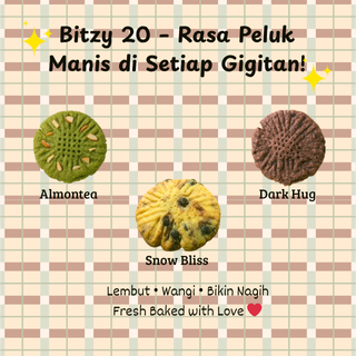 

Cookies Bite 20gr (Per Pcs) – Renyah Luar, Lembut Dalam | 3 Varian Rasa