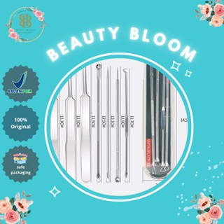 MAANGE 7Pcs/Set Alat Cabut Komedo Jerawat Pori Jerawat Pinset Komedo Stainlees Steel Dengan Kotak Al